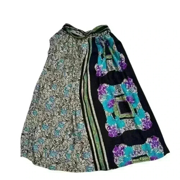 American Vintage Dresses & Skirts - Vintage Unique Patterned Asymmetrical Pleated Maxi Skirt, size 6